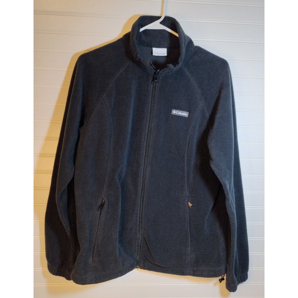 Columbia Fleece Jacket Womens L Full Zip Up Gray Outdoor Lightweight Layering